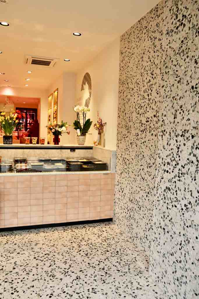 Terrazzo tegels in slagerij Oostende