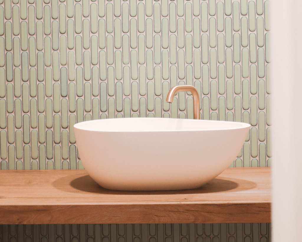 Glazuur tegeltjes ovaal badkamer