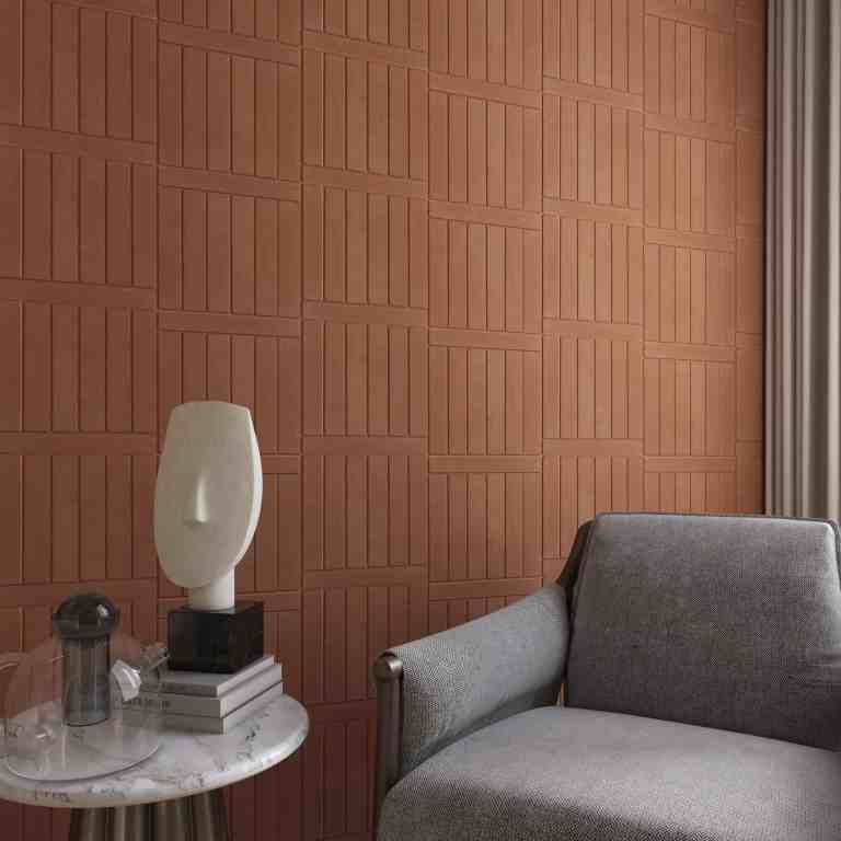 Terracotta wandtegels in verschillende patronen en vormen